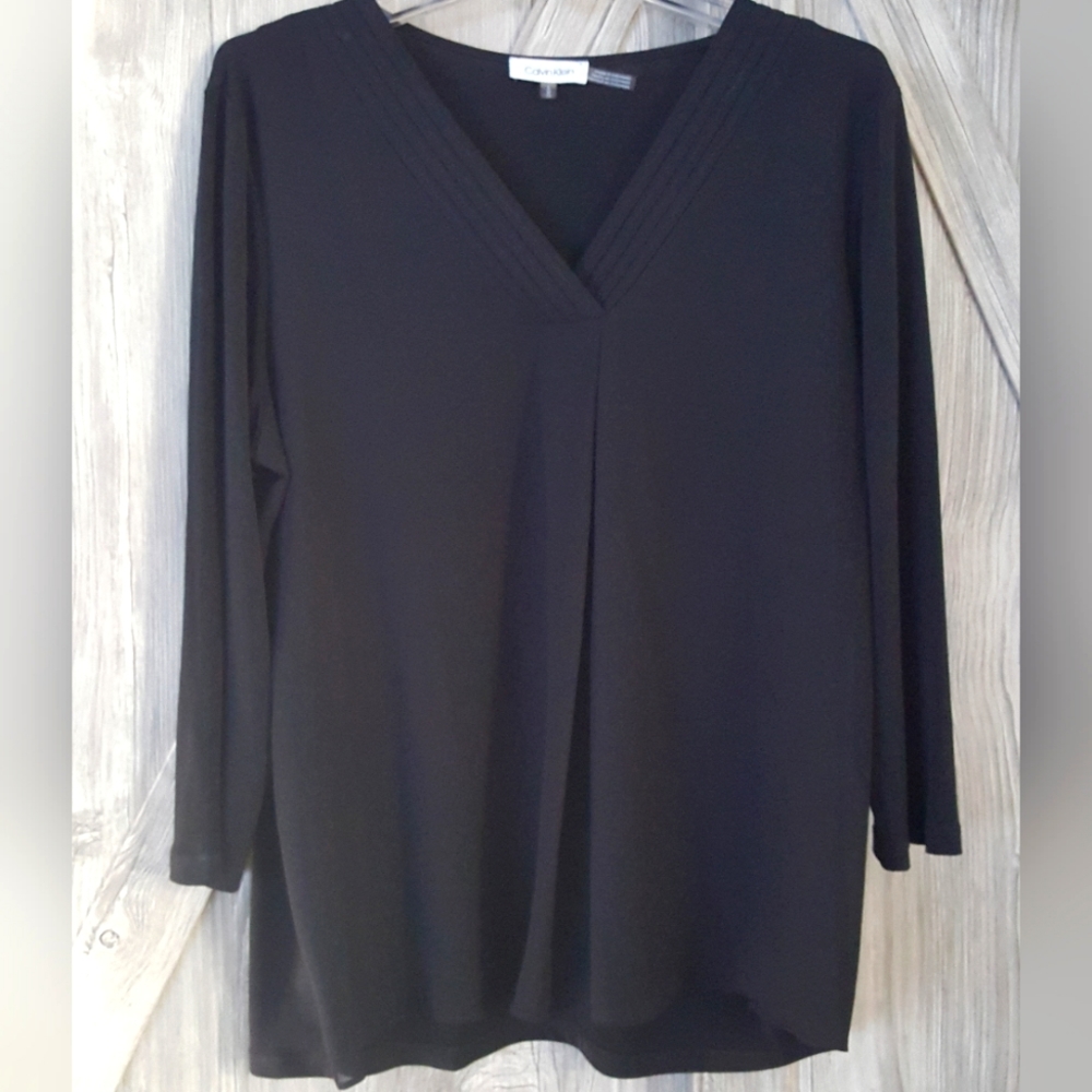 Calvin Klein Black Tunic Top L